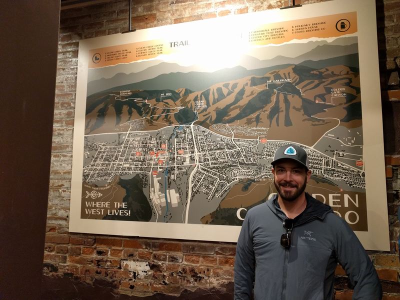 The Trail to Tavern map installed as a mural in Golden, Colorado